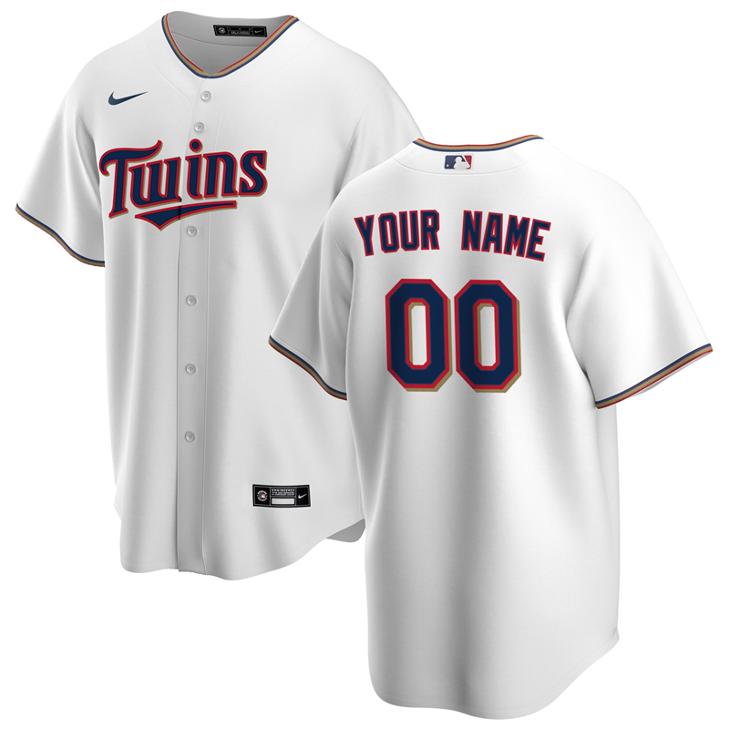 2020 MLB Men Minnesota Twins Nike White Home 2020 Replica Custom Jersey 1->customized mlb jersey->Custom Jersey